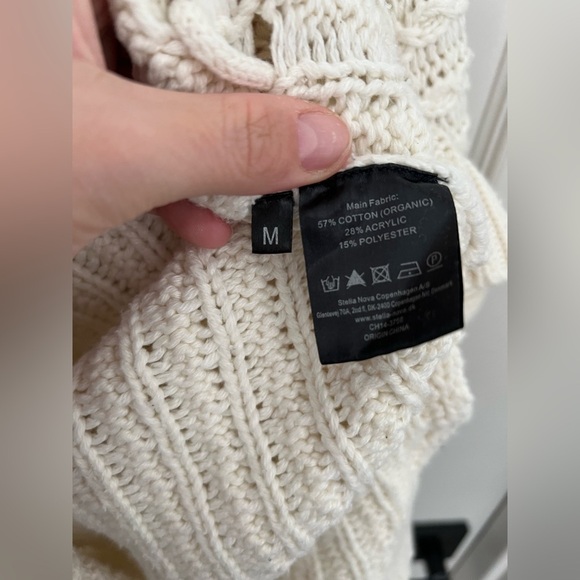 Stella Nova Cream Cable Knit Sleeveless Turtleneck Sweater Vest – M - Picture 5 of 6